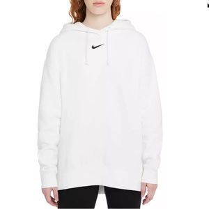 Nike Sportswear Oversized Fleece Hoodie Center Swoosh White Sz XXL